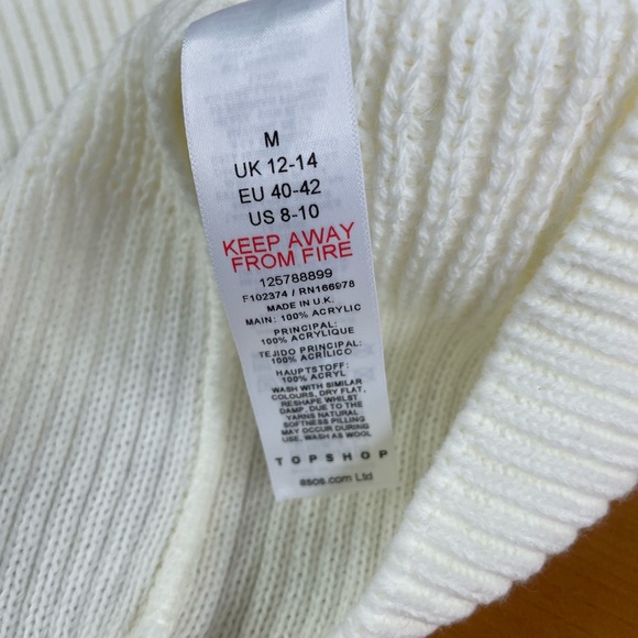 Topshop NWOT oversized knit Vneck mini sweater dress medium 8-10 - Picture 7 of 11